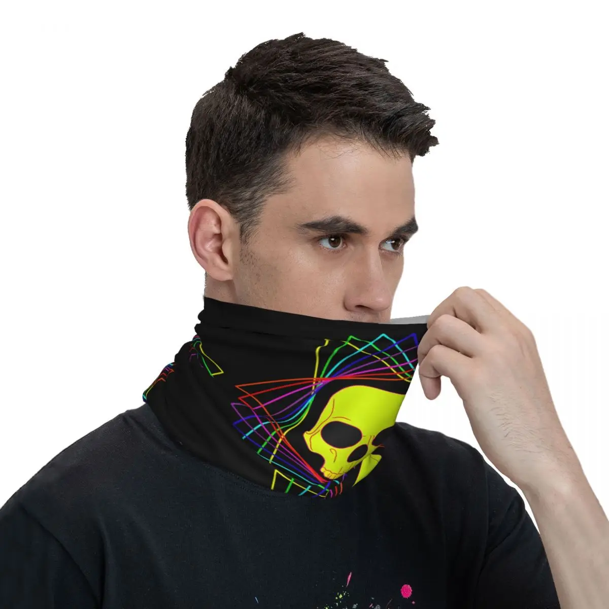 Neon Vanitas Scarf Neckerchief Neck Face Mask Polyester