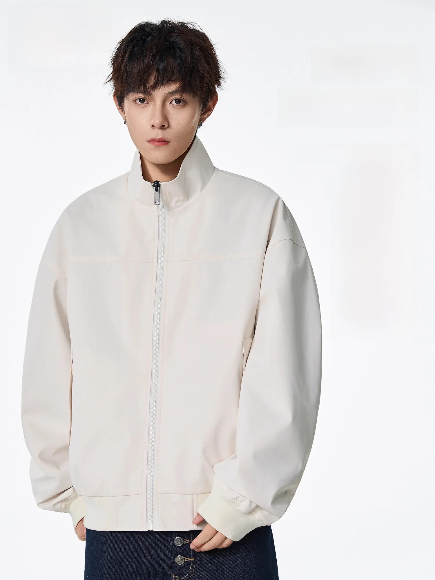 

Свободная повседневная мужская куртка-пилот, весенне-осенняя новинка, молодежная верхняя одежда с воротником-стойкой в американском стиле, полиэфирное волокно