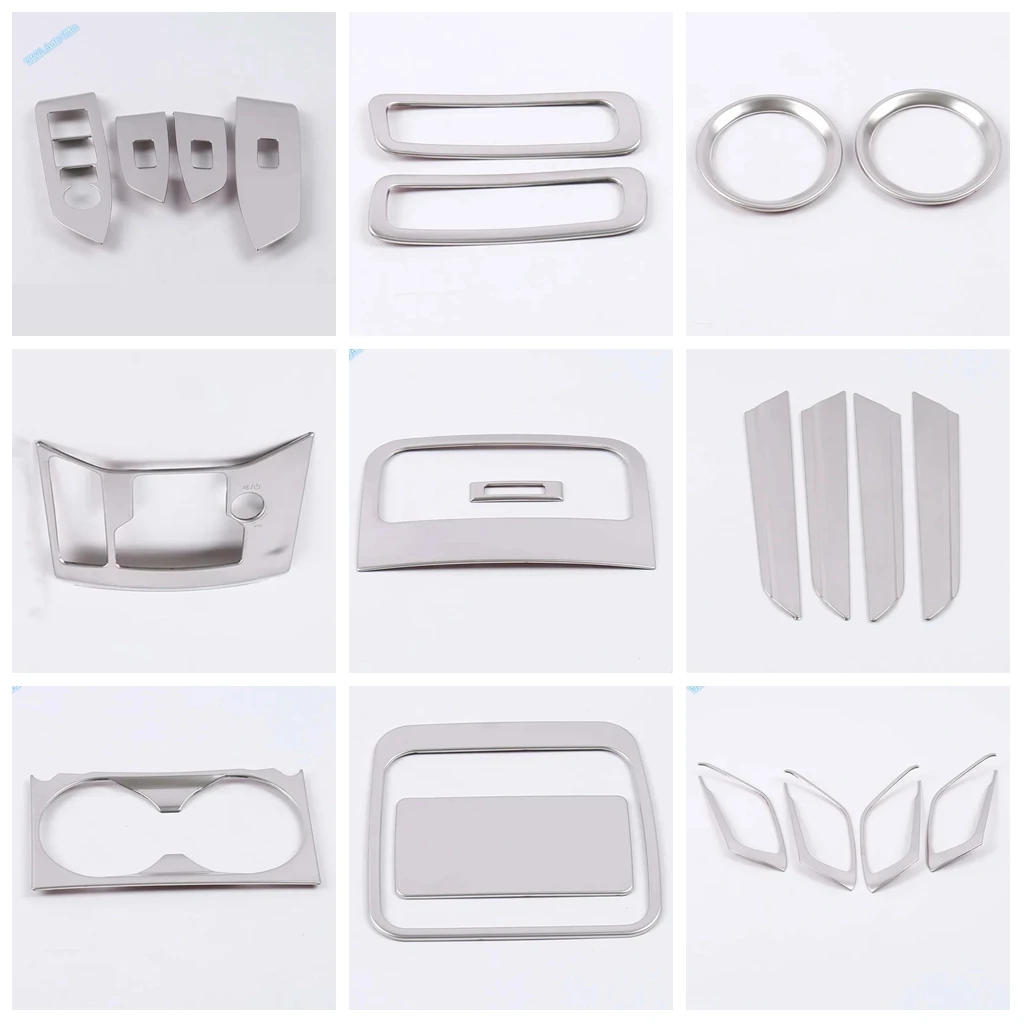 

Stainless Steel Door Handle Bowl / Window Lift Button / Water Cup Holder Cover Trim For Mazda CX-5 CX5 2017 - 2024 Accessories