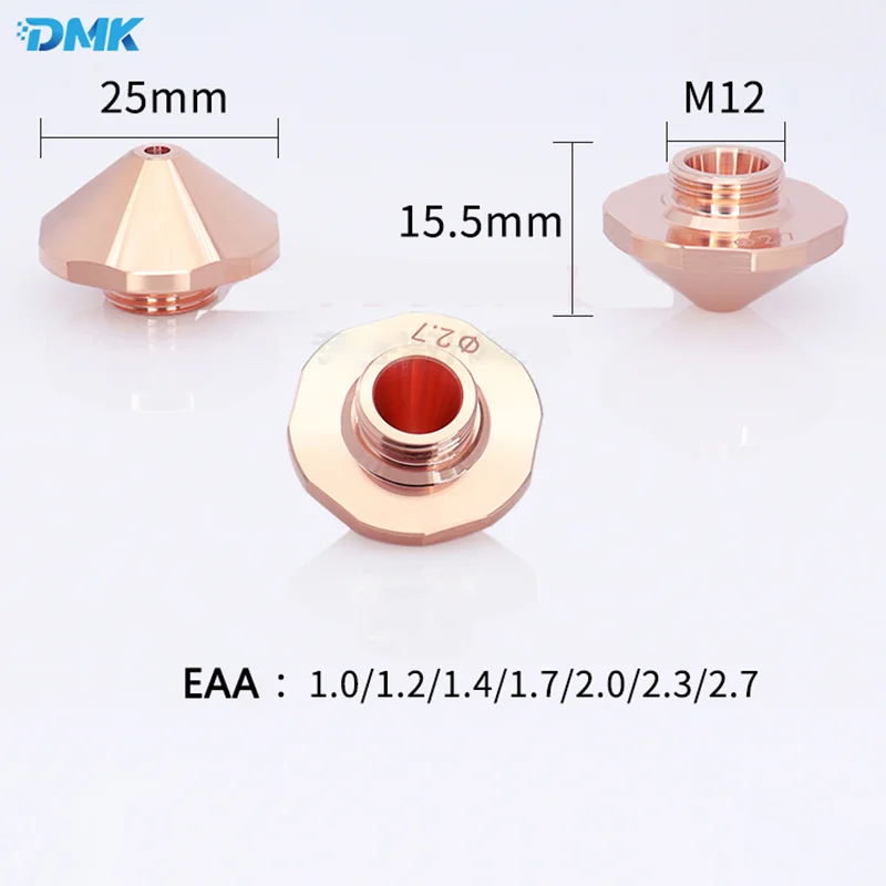 Bocal de corte a laser EAA EAU, D25 M12 H15.5 Abertura 0.8 1.0 1.2 1.4 1.7 2.0 2.3 2.7 para máquina de corte a laser Trumpf