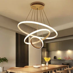 Plafonnier LED suspendu au design moderne de luxe, luminaire décoratif de plafond, idéal pour une salle à manger ou un salon