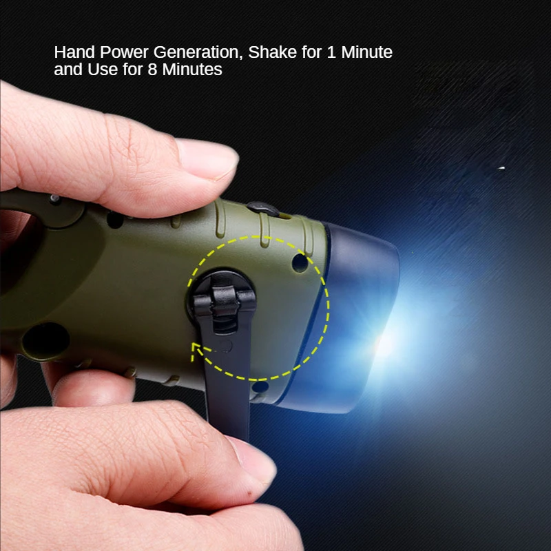 Solar Flashlight Dynamo Flashlight Outdoor Multi-function Emergency Lights Solar Charge Camping Lamp Hand Flashlight