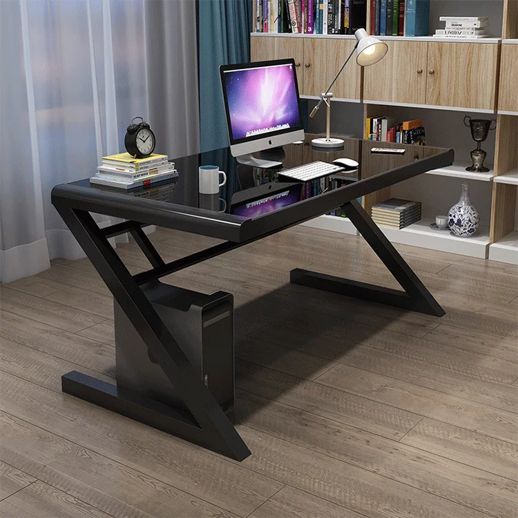 new design metal frame glass table top multifunctional assemble convenient home school office computer desks