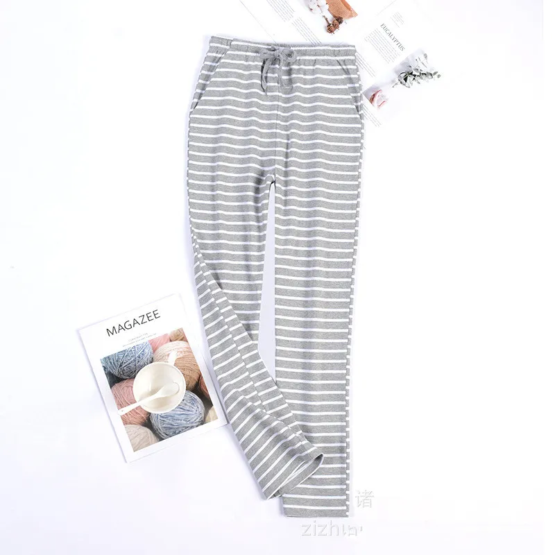 Large Size Casual Cotton Pajamas Pant For Women New Striped Comfortable Sleepwear Pants Autumn Winter Home Wear Trousers 4XL