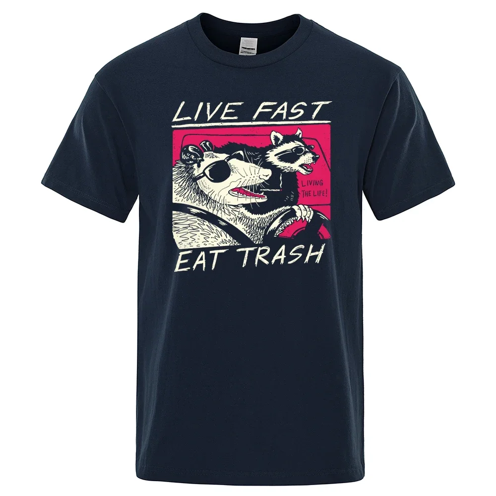 

The Life Is Too Short To Eat Trash T-Shirts Men Casual Loose Clothing Oversized Summer Tops Cotton Luxury Mens Street Tshirts