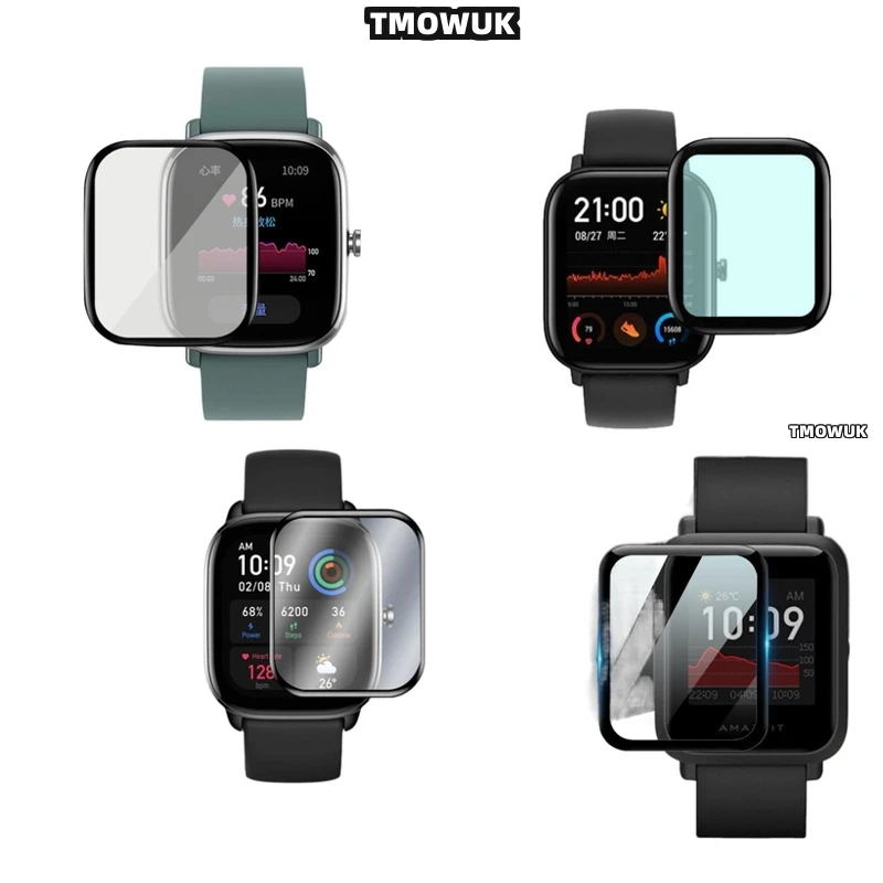 

For Amazfit BIP 3 5 6 U Pro Active Unity GTS 2E 2 3 4 MINI - Fingerprint - Free Soft Flexible Screen Protective Film - 3D Curved