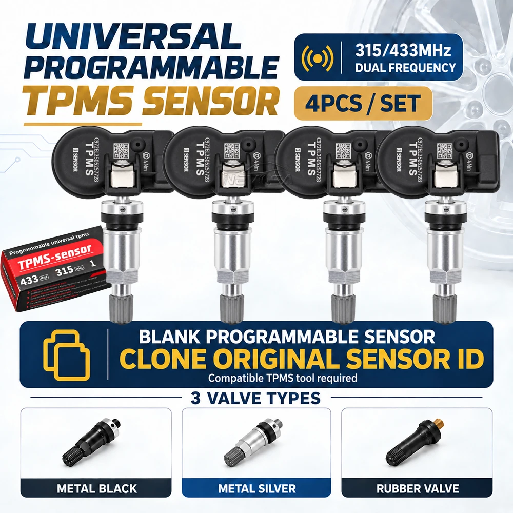 Universal Programmable TPMS Tire Pressure Cloning Original Sensor ID 315MHz 433MHz Work With TS501 TS508 TS608 MK808TS MP808TS