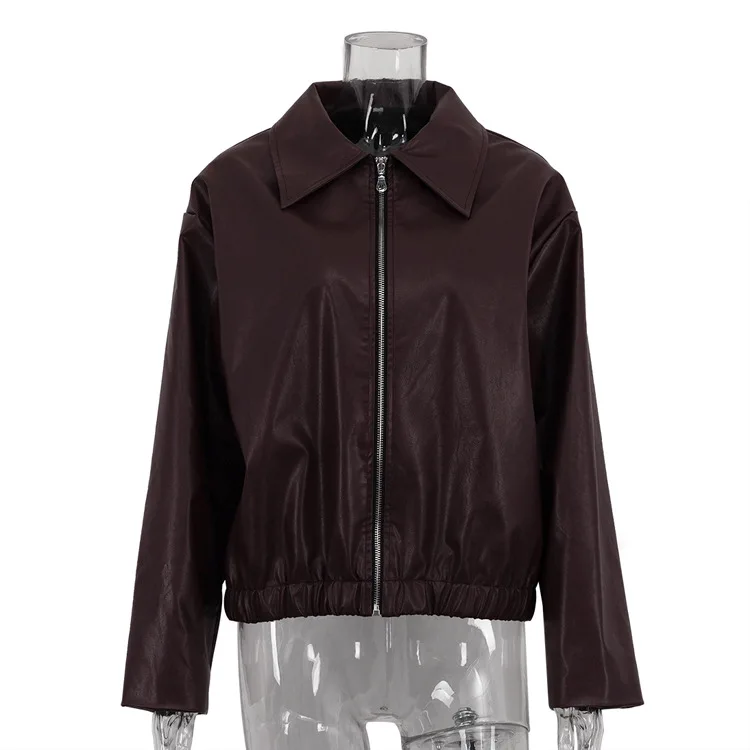 

Модная женская мотоциклетная куртка из искусственной кожи, осенне-зимняя новинка, премиум-класса, с длинными рукавами, на молнии