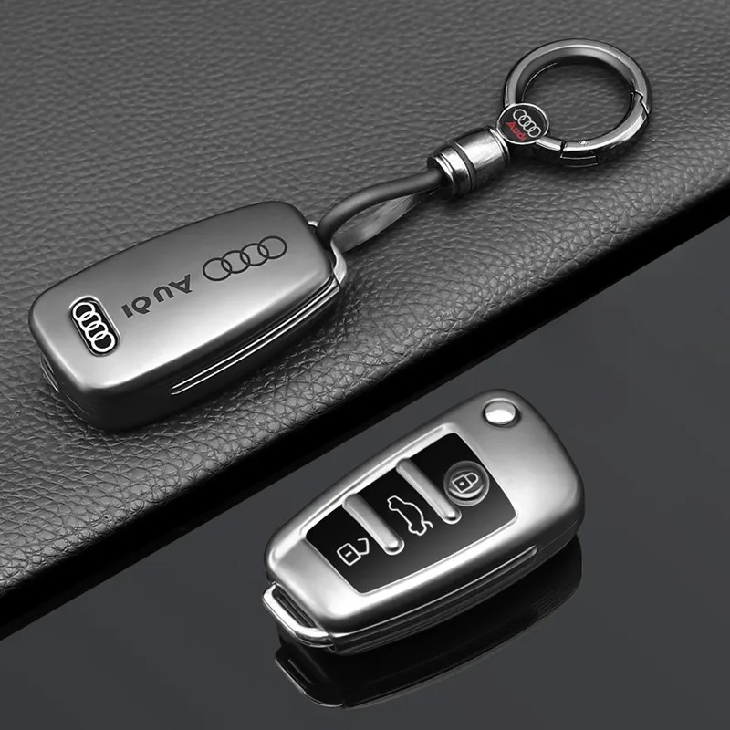 Novo macio tpu carro flip chave caso capa proteção escudo fob para audi a1 a3 a6 a6l q2 q3 q7 tts r8 s6 rs3 chaveiro acessórios automóveis