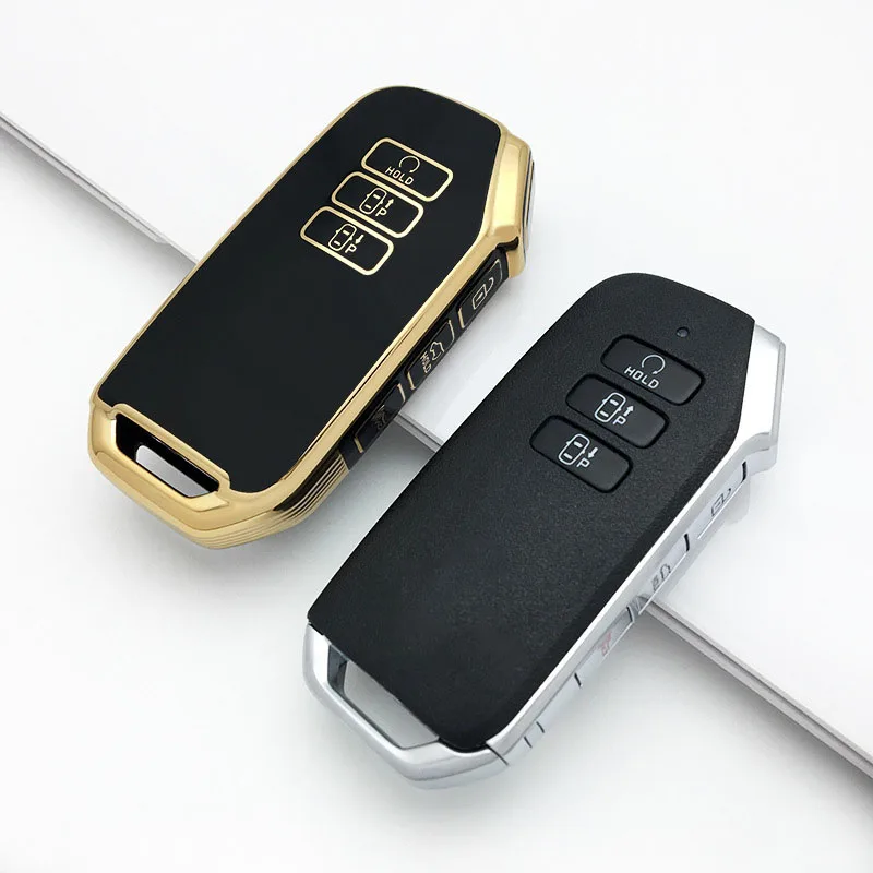 Gold 7 Button Tpu Car Key Case Cover for Kia 2022 Sportage 2023 Niro Hybrid 2021 Sorento 2021 2022 MQ4 2022 EV6 GT-Line K8 V6