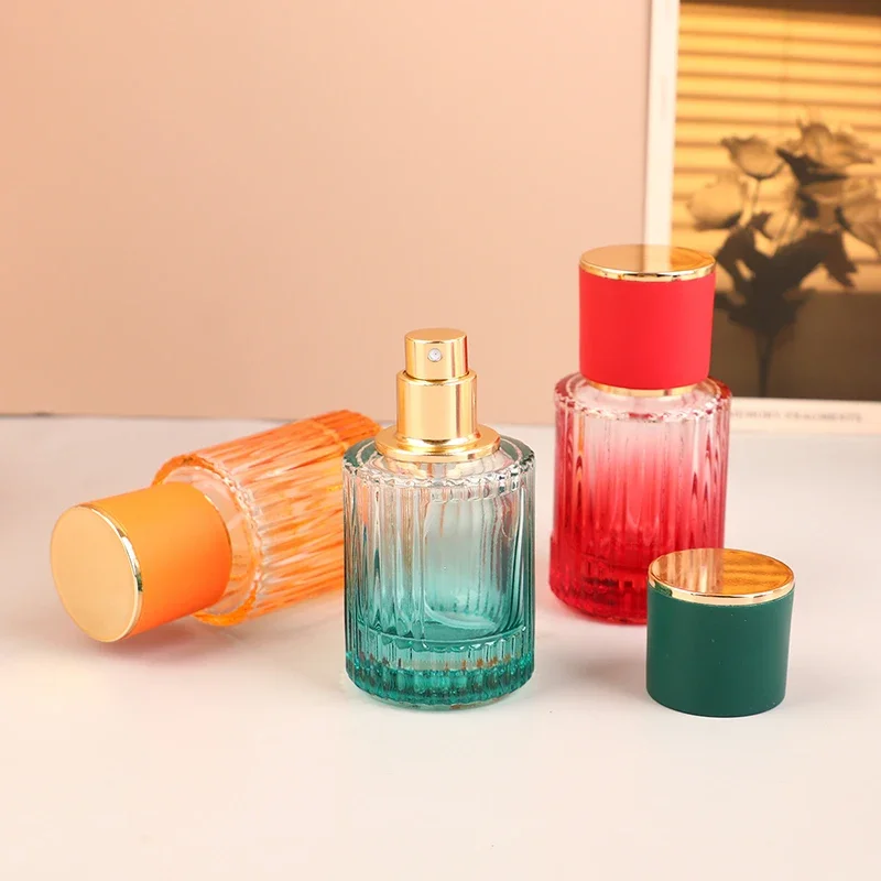 Perfume Bottle 30ml Glass Atomizer Colorful Glass Tube Spray Perfume Sub-bottling Moisturizing Spray Bottle Refillable Bottles