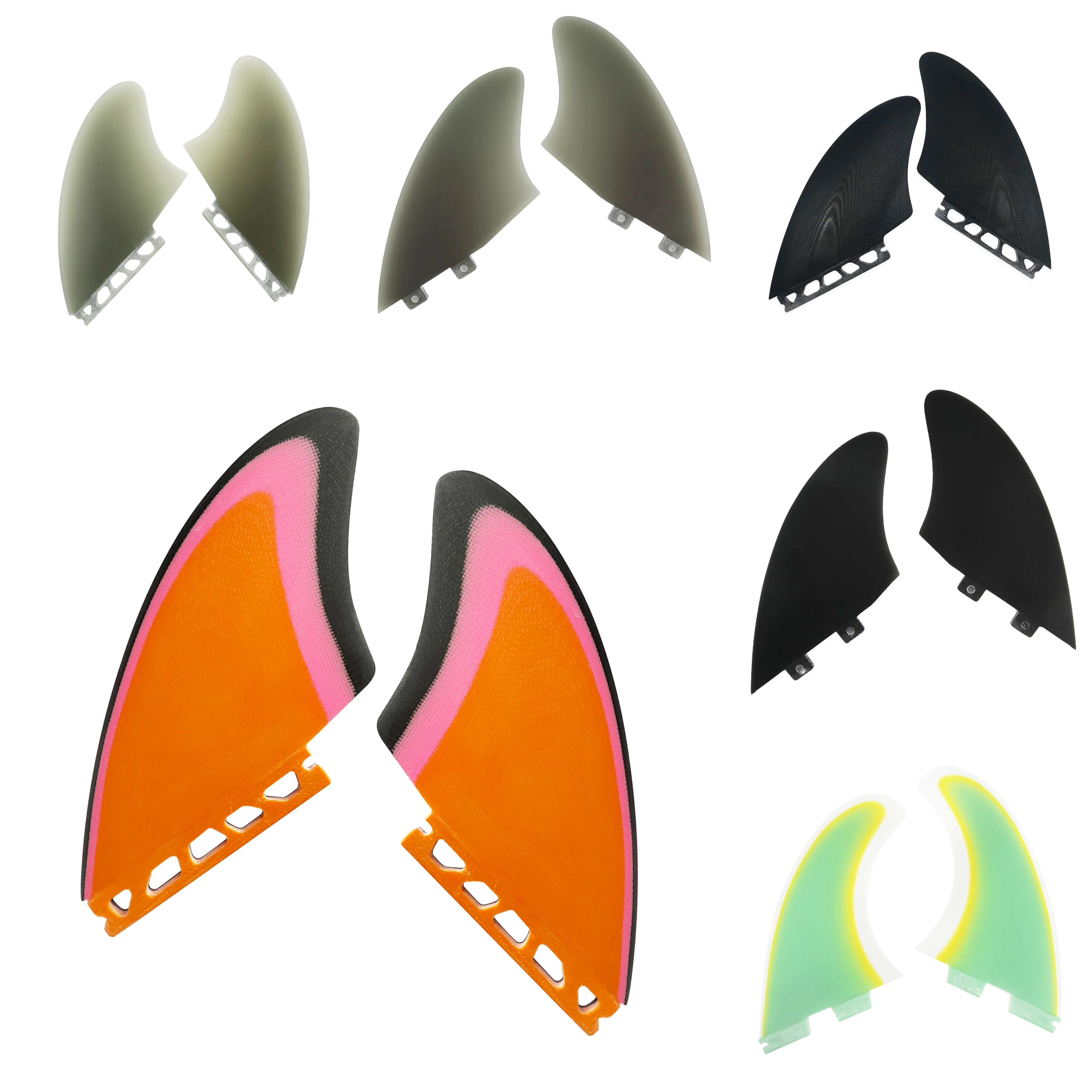 Single Tab or Twin Tab Surfboard Keel Twin Fins Set Fiberglass Flex for Lightweight Durability & Top Surfing Performance