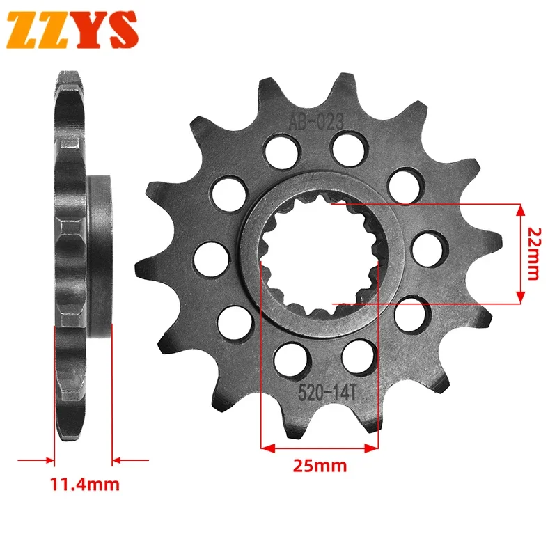 Передняя Звездочка зубчатого колеса 520 14 T 14 зубьев 520-14T для Husqvarna Road 701 Supermoto 2016-2022 2020 2021 Norden 901