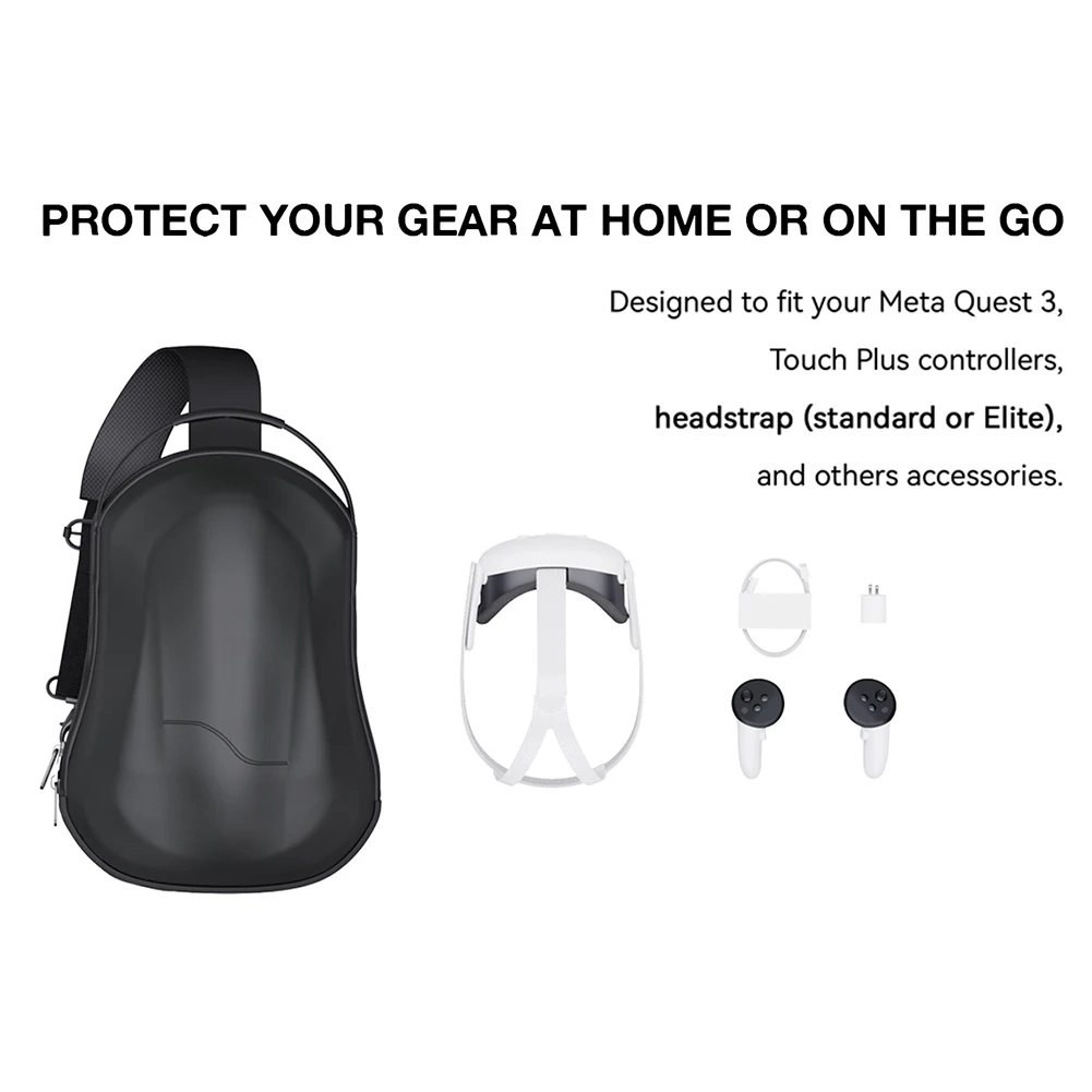 حقيبة حمل محمولة حافظة صلبة بكتف واحد حقيبة تخزين للسفر حافظة لـ Meta Quest 3/2 Quest 3S لـ Pico 4 Ultra