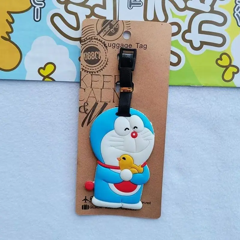 도라에몽 수하물 라벨 패션 휴대용 여행 액세서리 만화 가방 ID 주소 홀더 수하물 태그 탑승 라벨 선물