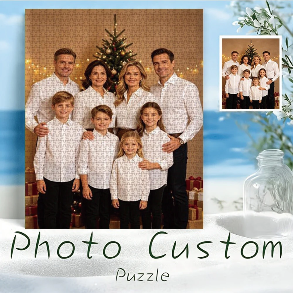 35/300/500/1020pcs Personalized Custom Photo Puzzle Family Photos Custom Photo Portrait Puzzle Handmade Birthday Gift