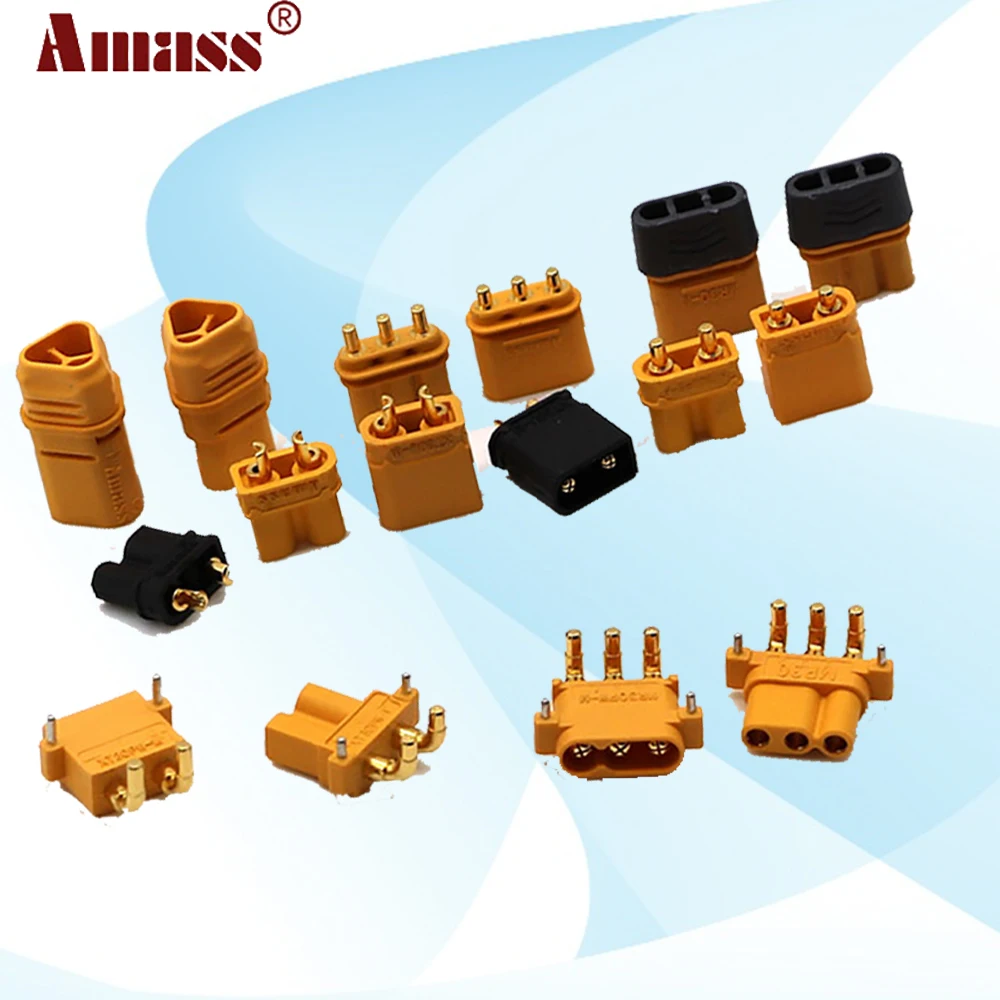 A Amass 100 piece connector male and female bullet connector XT60 XT-60H XT30U T plug for battery quadcopter aircraft