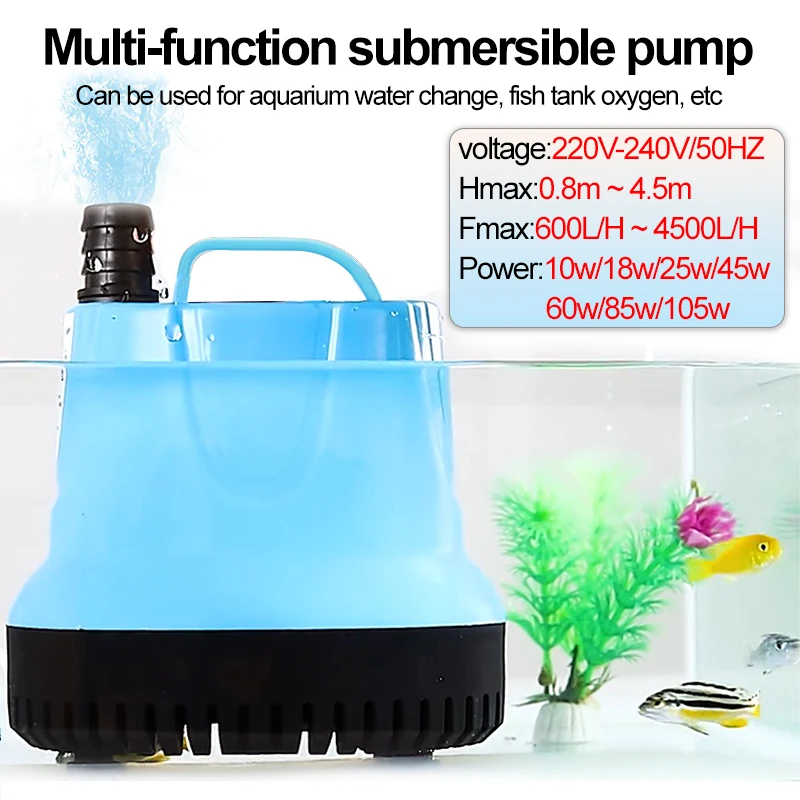 

Многофункциональный нижний всасывающий насос для аквариума, погружной насос для замены воды в аквариуме, циркуляционный насос с фильтром