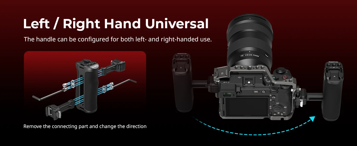 SmallRig "HawkLock" H21 Schnellverschluss-Seitengriff links & rechts umschaltbar, vertikal verstellbar auf 43 mm für Sony für Canon -5951 – Detail 7