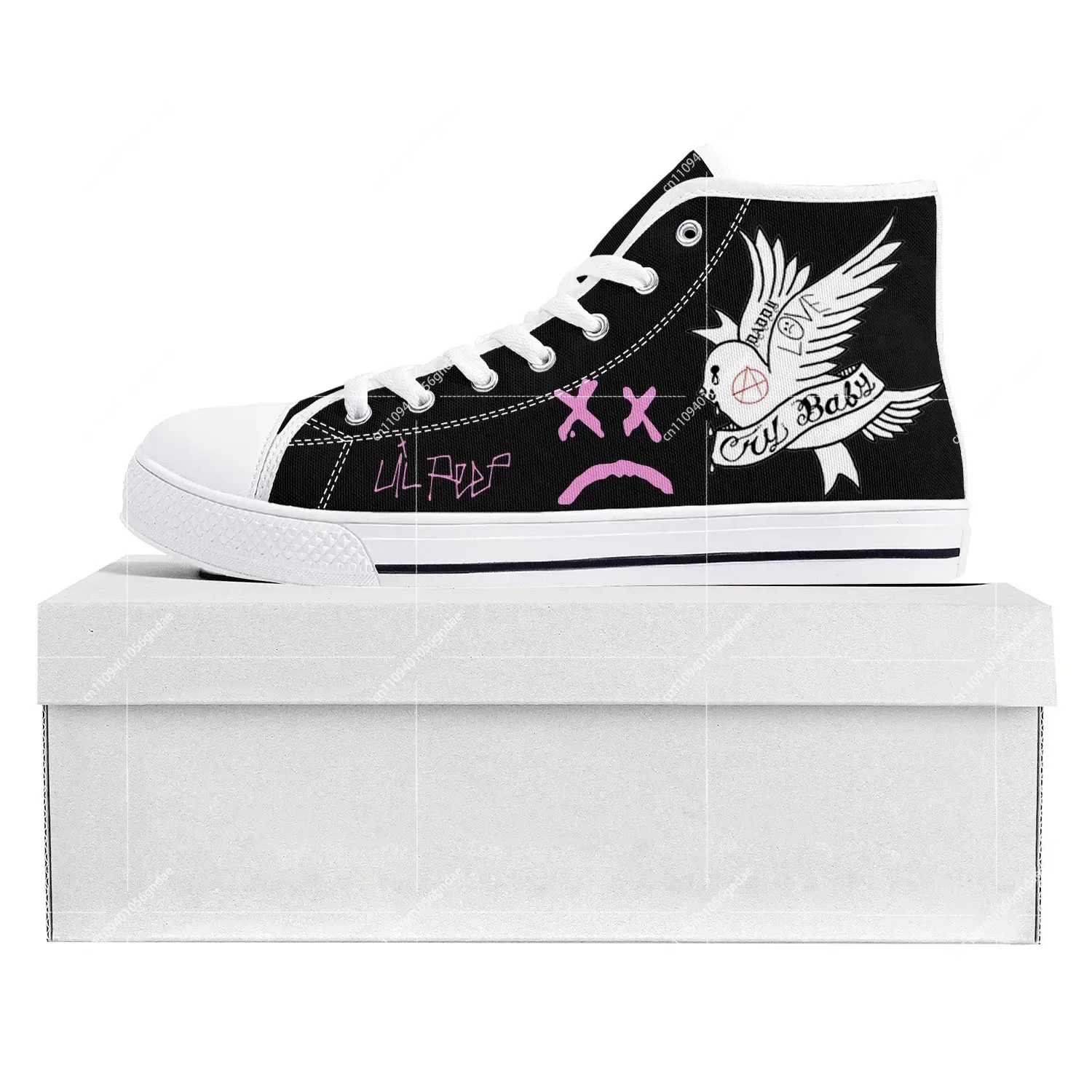 Hot Hip Hop Rapper Lil Peep High Top High Quality Sneakers Mens Womens Teenager Canvas Sneaker Casual Couple Shoes Custom Shoe