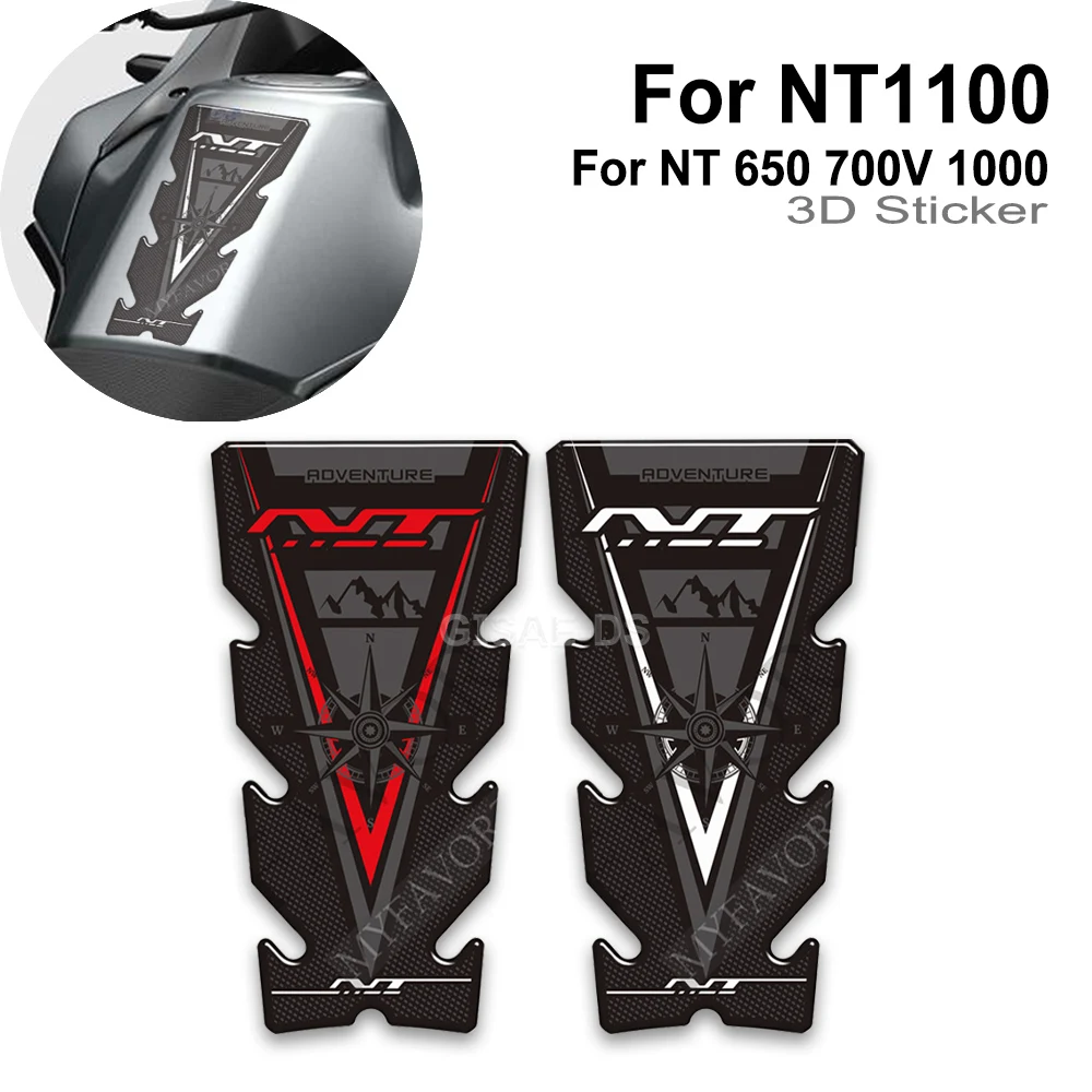 NT1100 Motorcycle For Honda NT 650 700V 1000 1100 NT650 Adventure Fuel Oil Tank Pad Decals Protector Stickers Kit