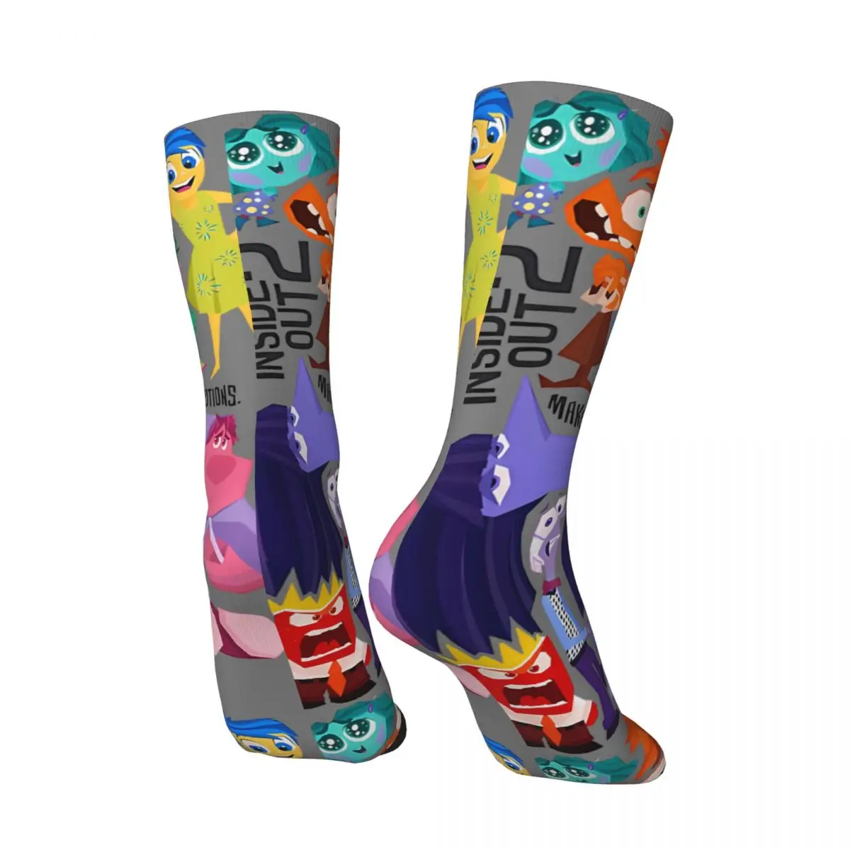 Hip Hop Vintage Inside Out 2 Sticker Crazy Men's compression Socks Unisex Inside out 2 Harajuku Pattern Printed Funny Novelty