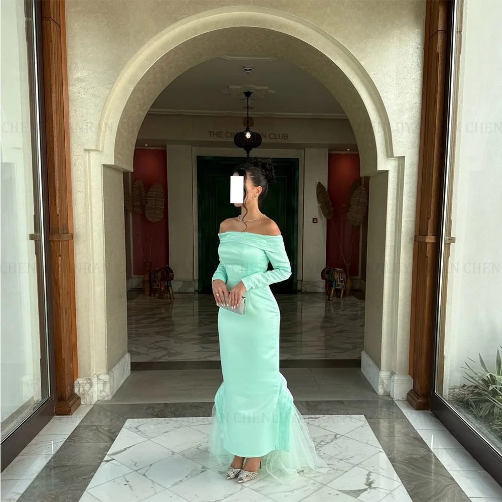 

MOLISA Customized Formal Everning Dress Beading Customized Long Sleeve Satin Tulle Traditional Arabic Prom Dress Elegant Dress