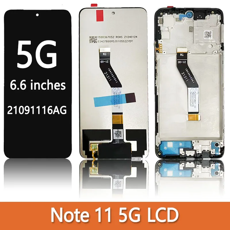 Tested For Xiaomi Redmi Note 11 LCD 2201117TG Display Touch Screen Panel Digitizer For Redmi Note 11 5G Display 21091116AC