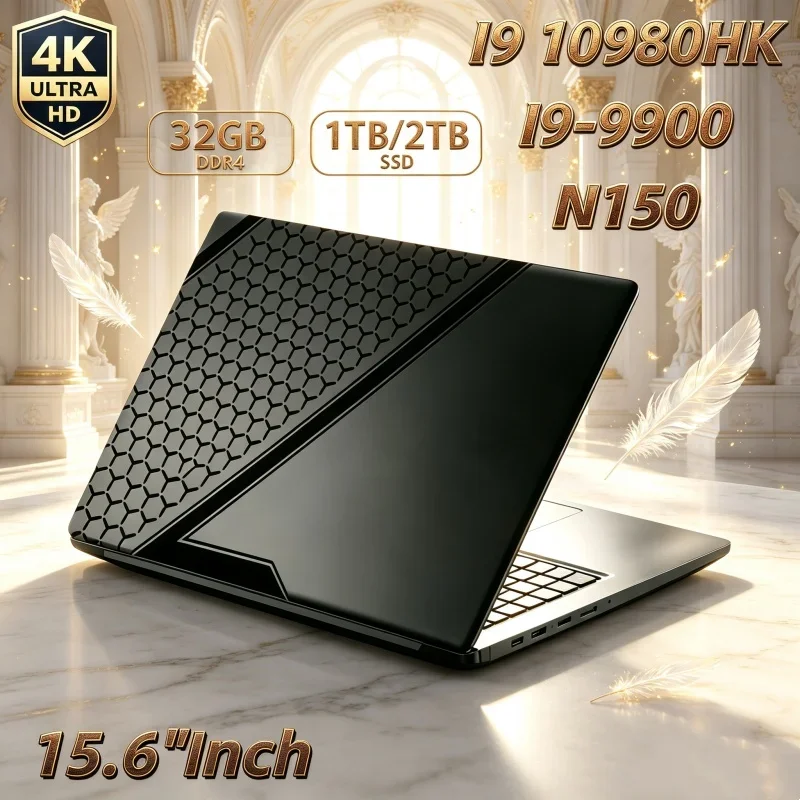 15.6" Intel Core I9 10980HK/I9-9900/N150 Windows 11 Primed Laptop Computer 32GB RAM 1TB 2TB SSD Portable Notebook PC Office