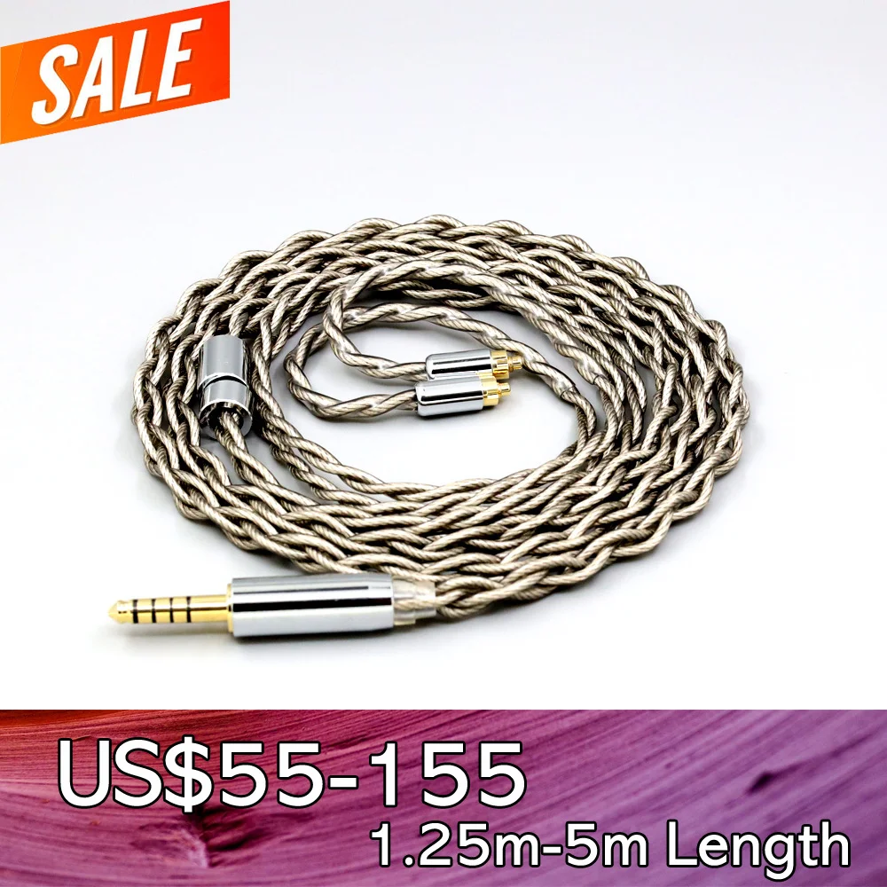 

99% Pure Silver + Graphene Silver Plated Shield Earphone Cable For Dunu dn-2002 4 core 1.8mm LN007924