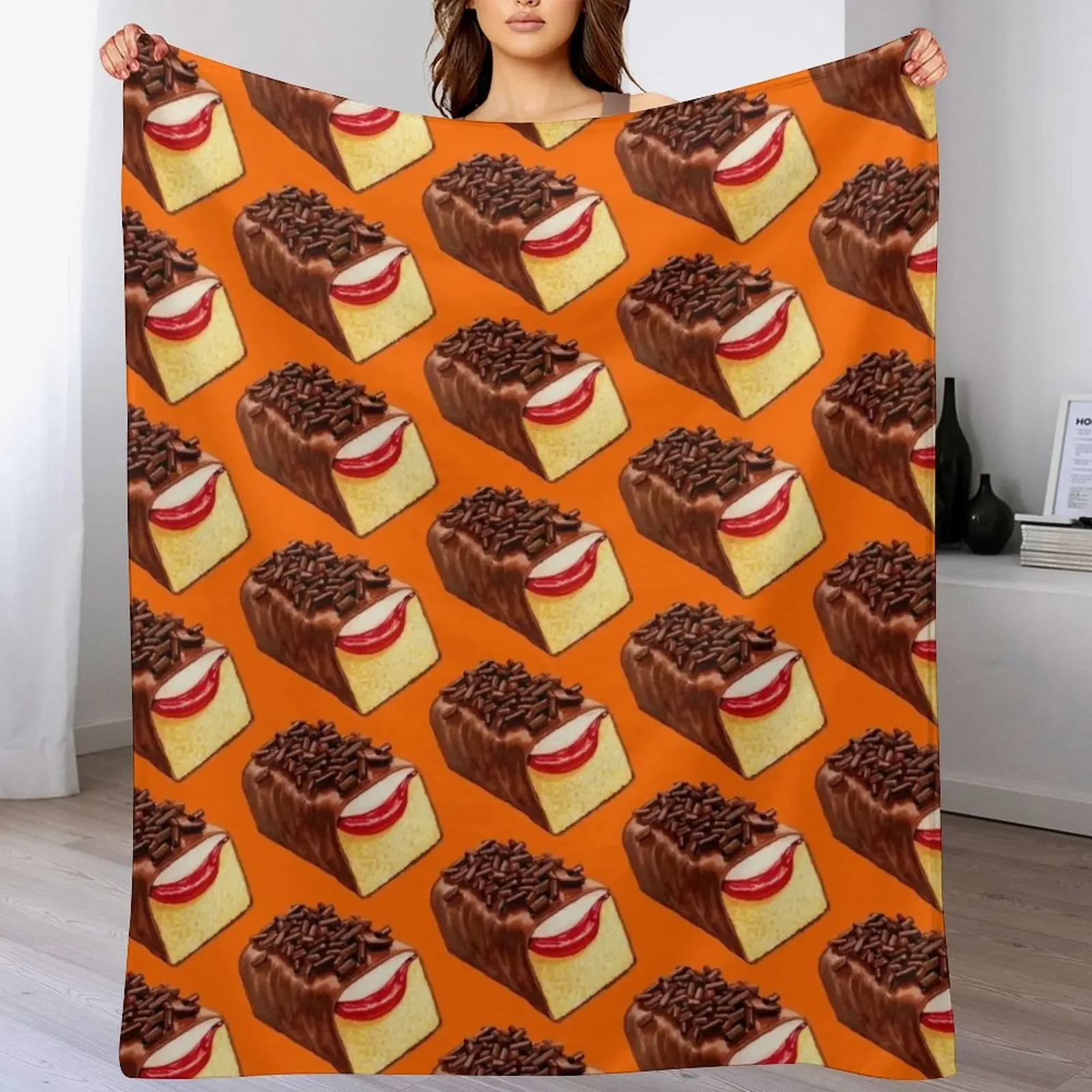 

Gansito - Orange Throw Blanket Quilt Bed linens Retros Thermals For Travel Blankets