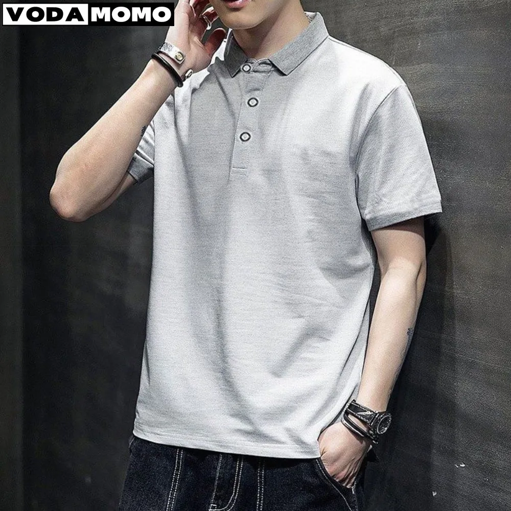 

2024 New Fashion Men's Short sleeved Polo Shirt Half sleeved T-shirt Black Trendy Simple and Elegant y2k streetwear t-shirts