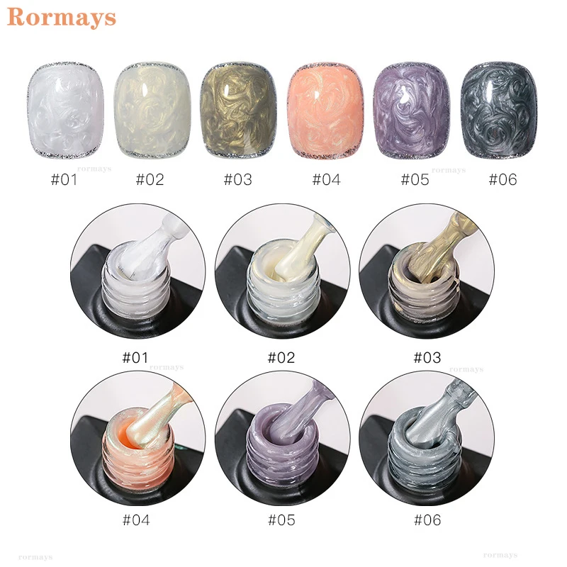 Rormays 15ML Thread Shell Gel Nail Polish Varnish Semi-Permanent UV Gel Base Top Coat For Nails Polish Gel DIY Nail Art Design