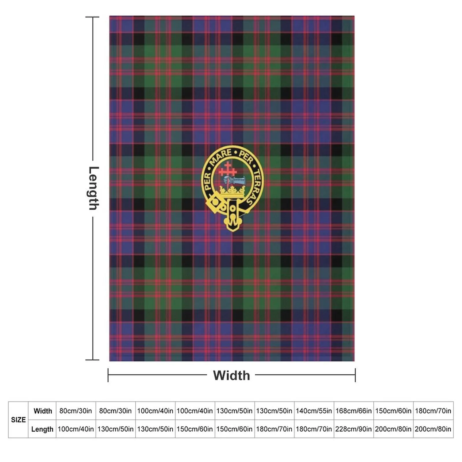 The McDonald and MacDonald Clan tartan with badge by Faelee Throw Blanket Luxury St Sleeping Bag Loose funny gift Blankets