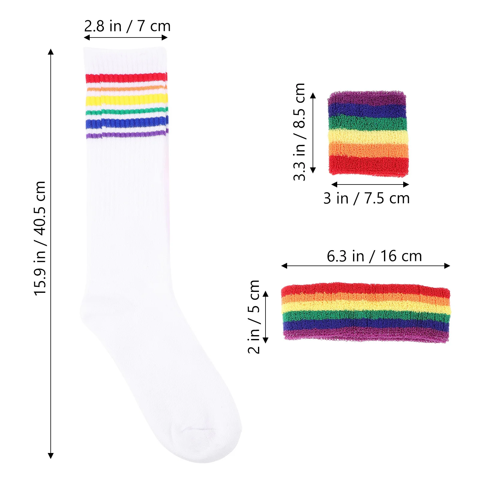 مجموعة واحدة من عصابة الرأس الملونة بألوان قوس قزح، ملحقات اللياقة البدنية المرنة الماصة للعرق لتشغيل كرة السلة وكرة القدم #6