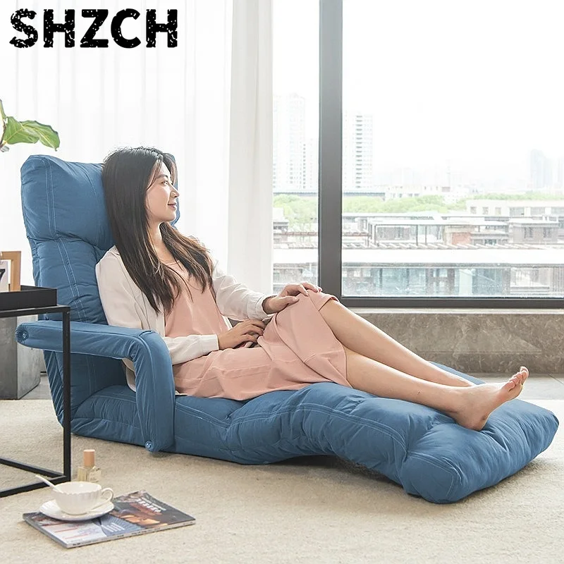 Foldable Tatami Floor Sofa Multi-Level Adjustable Backrest Ergonomic Reading Chair