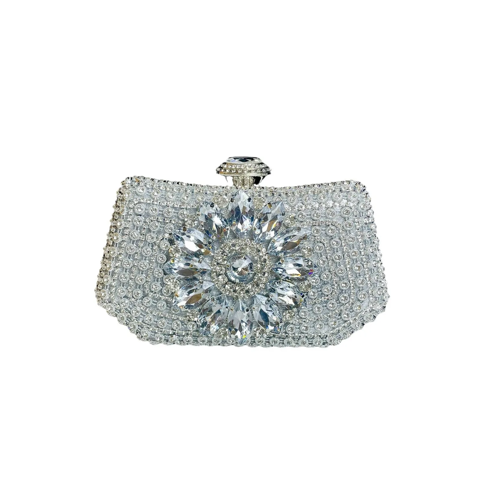 

Glamorous Diamond Pearl Clutch - Elegant Square Dinner Bag for Weddings & Stage, Women's Sparkling Crossbody Purse Evening Bag