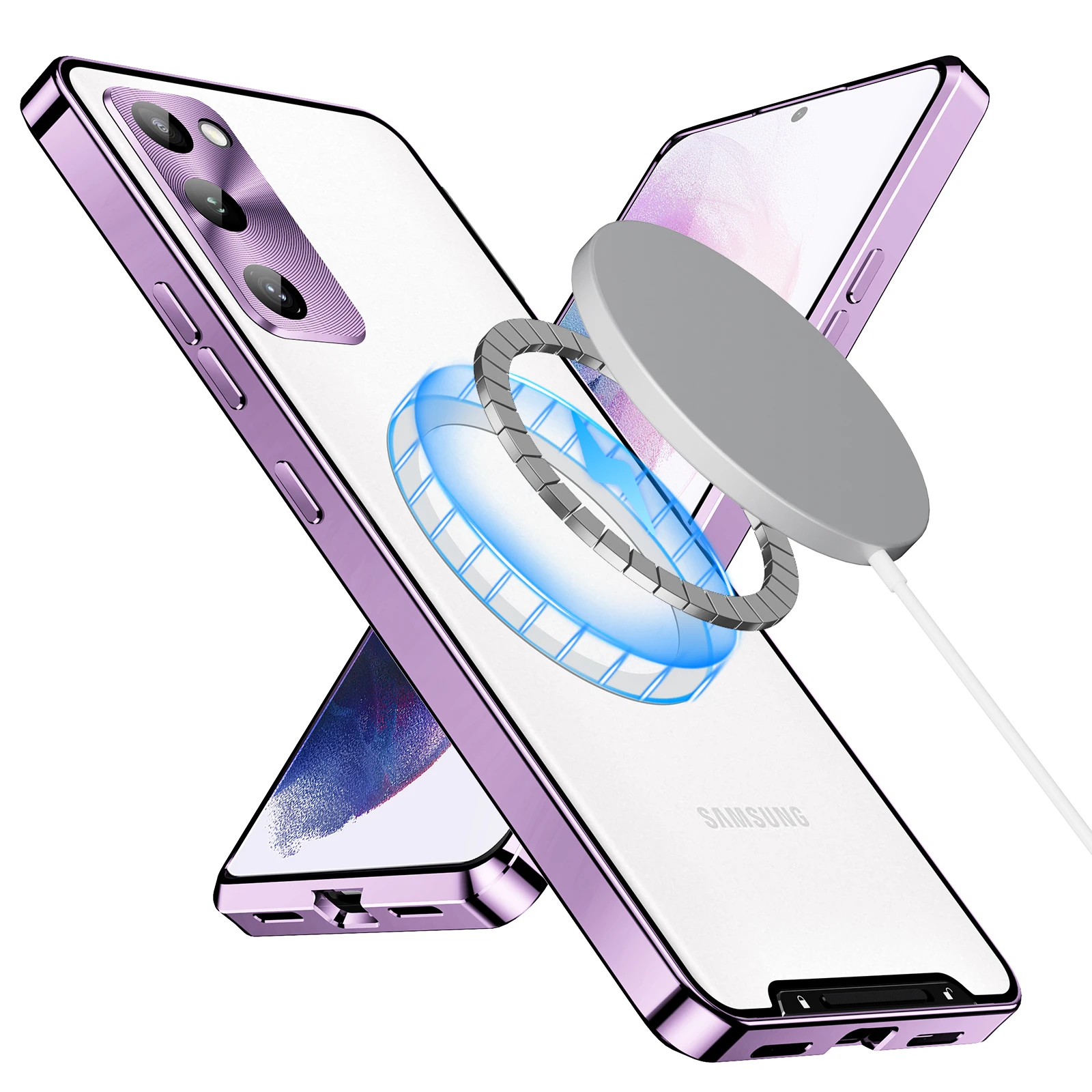 

For Samsung Galaxy S20 FE Magsafe Case Magnetic Wireless Charging Cover Camera Lens Galaxy S21 FE/Galaxy S22 S23 Plus S23 Ultra
