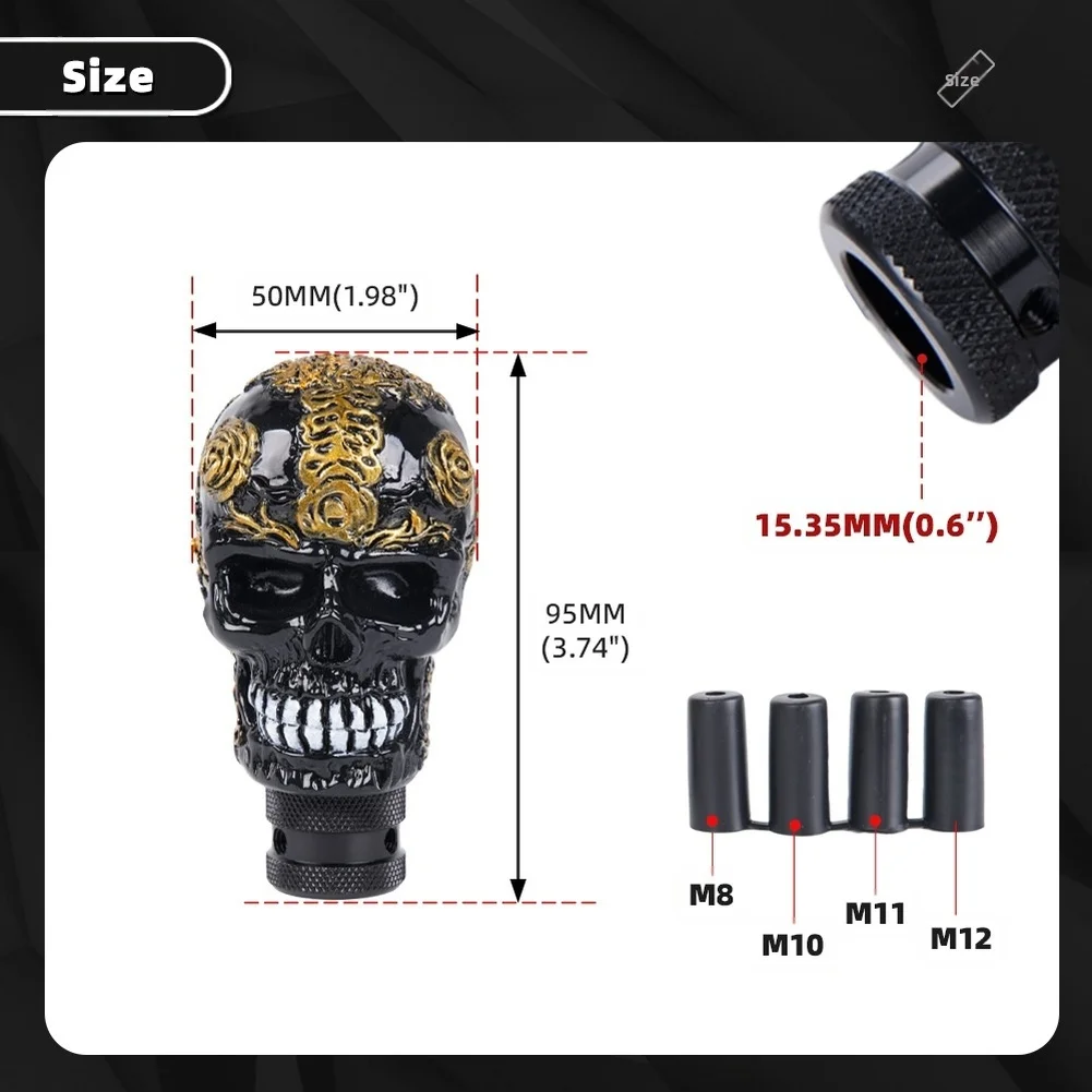 

Car Modification Skull Gear Shifter, Personalized Gear Shifter, Patterned Gear Shifter For Car Interiors Comes With M8, M10, M11
