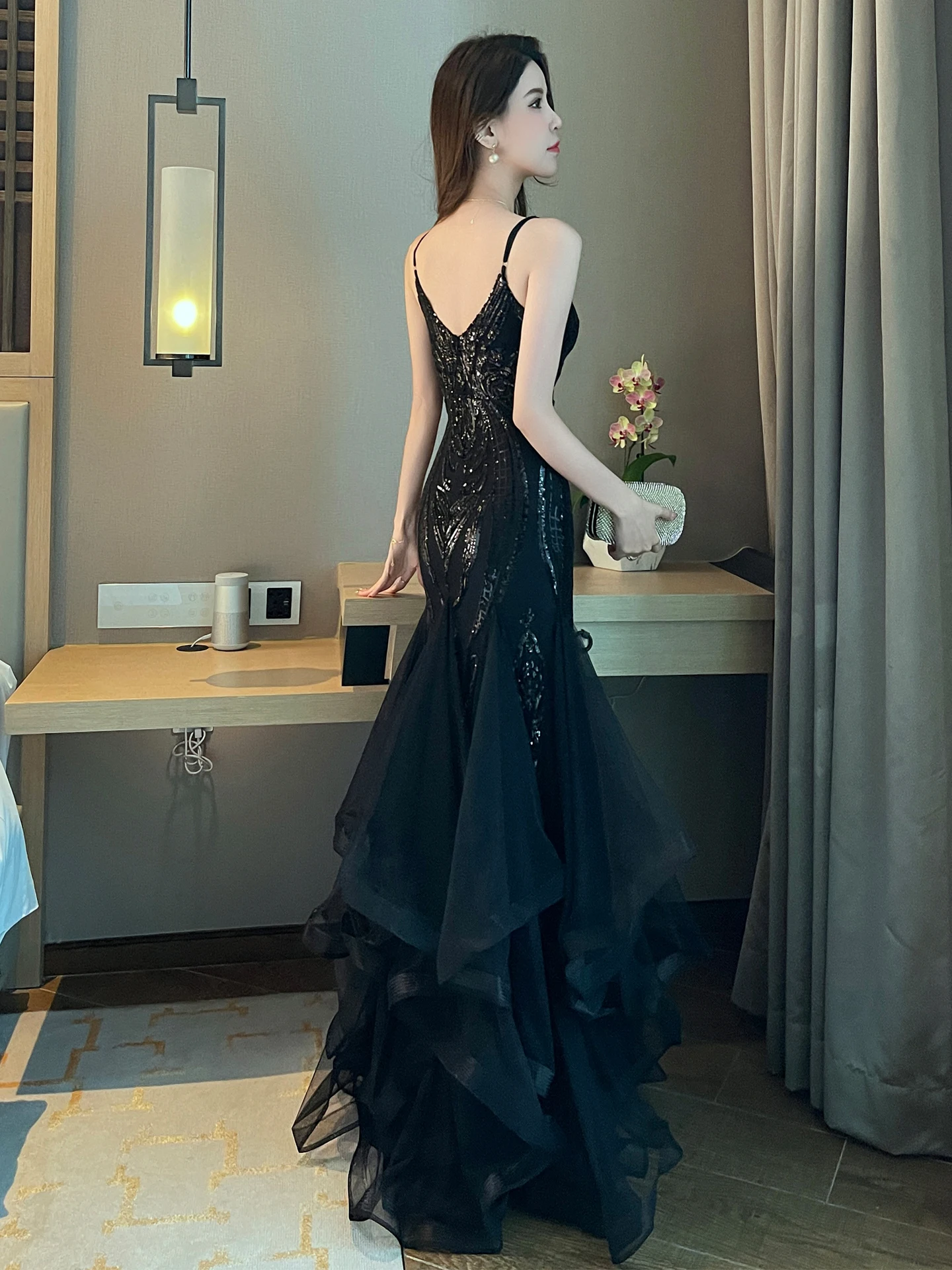 Ele Bla Abendkleid für Damen, 2025, neue High-End-Sensation-Zeremonie für Erwachsene, Host-Ball, Dr. Luxus-Matte