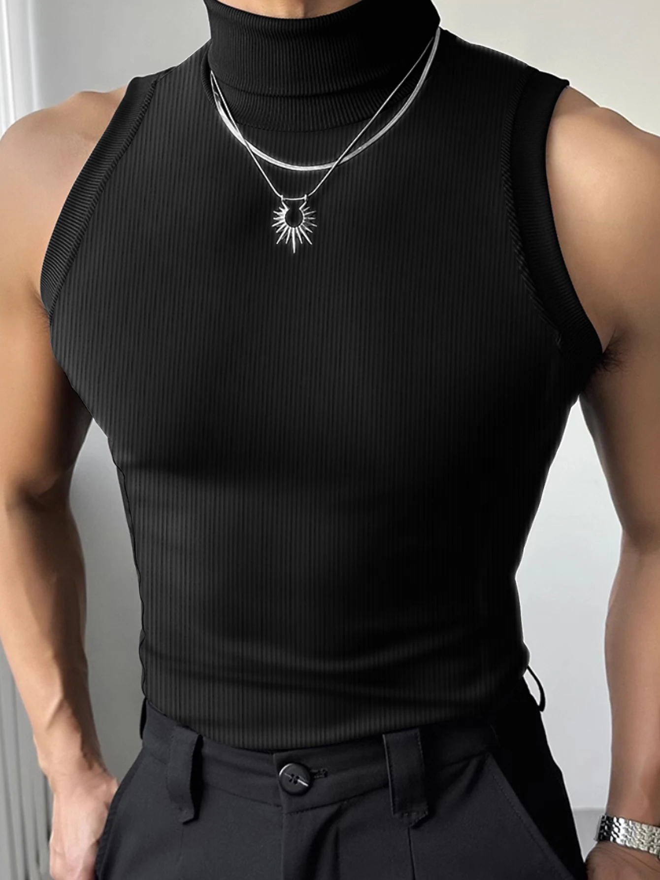 2026 New Men's T-Shirt Casual Versatile Trendy Short Sleeve Top Men's Upperwear Tank Top