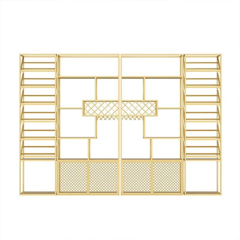 

Shelf Commercial floor-to-ceiling Baijiu display rack, against the wall winery light luxury red wine display