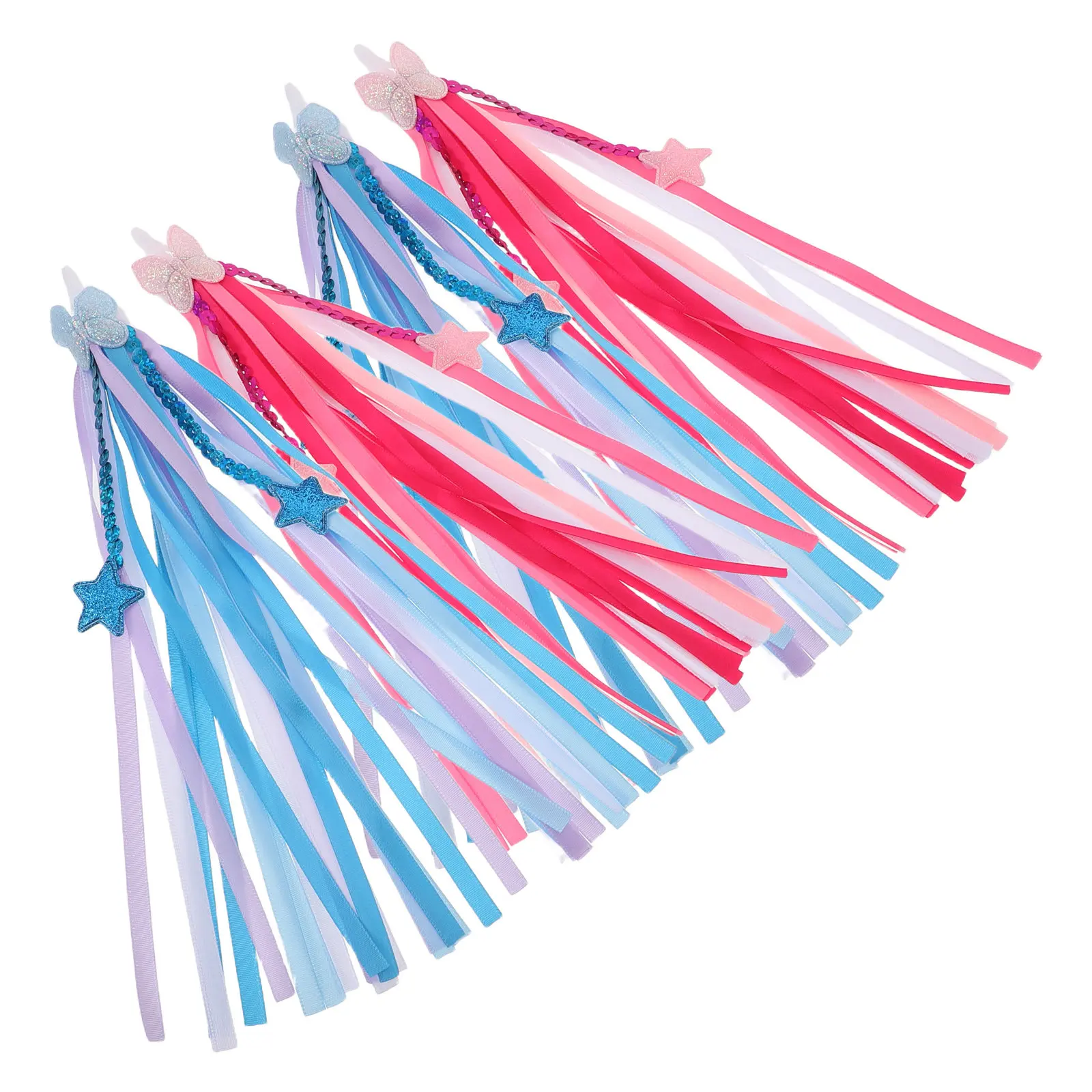 

2Pairs Bike Handlebar Streamers Bright Fluttering Tassels for Scooter Bicycle Tricycle All Weather Ride Fun