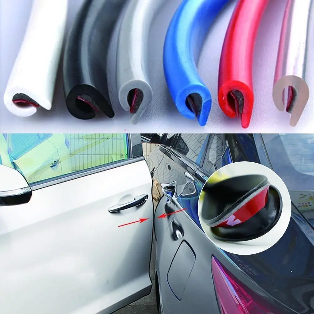 1~5PCS 3/5m Universal  Car Door Edge Guard Trim Moulding Strip Rubber Anti Scratch Adhesive Sealing Protector Strip Car