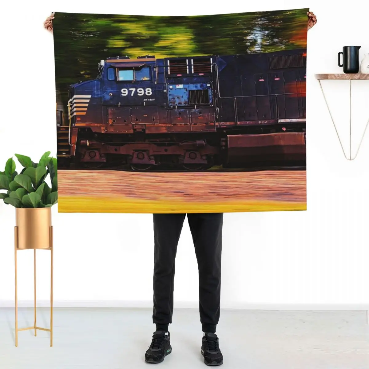 Norfolk Southern Locomotive going 55 MPH Throw Blanket Vintage Decorative Sofas warm for winter anime Blankets