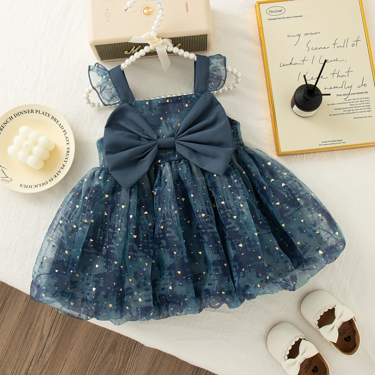 Summer Fairy Dress for Baby Girl Big Bow Princess Birthday Party Outfit Fashion Sweet Toddler Girls Clothing