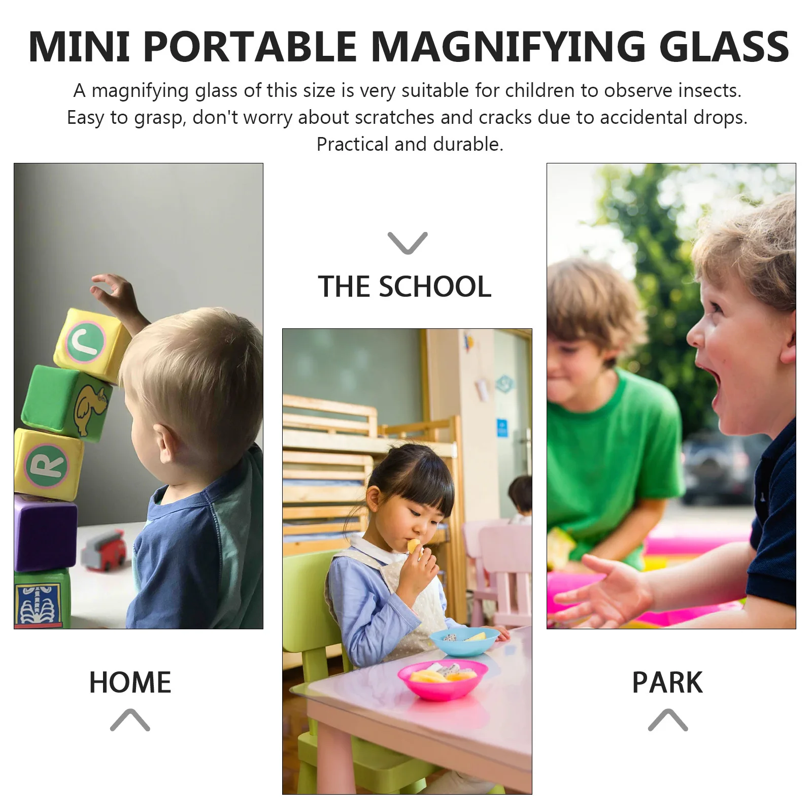 

Portable Kids Magnifying Glass High-Quality ABS Handheld Compact Observation Magnifier for Children's Scientific Learning