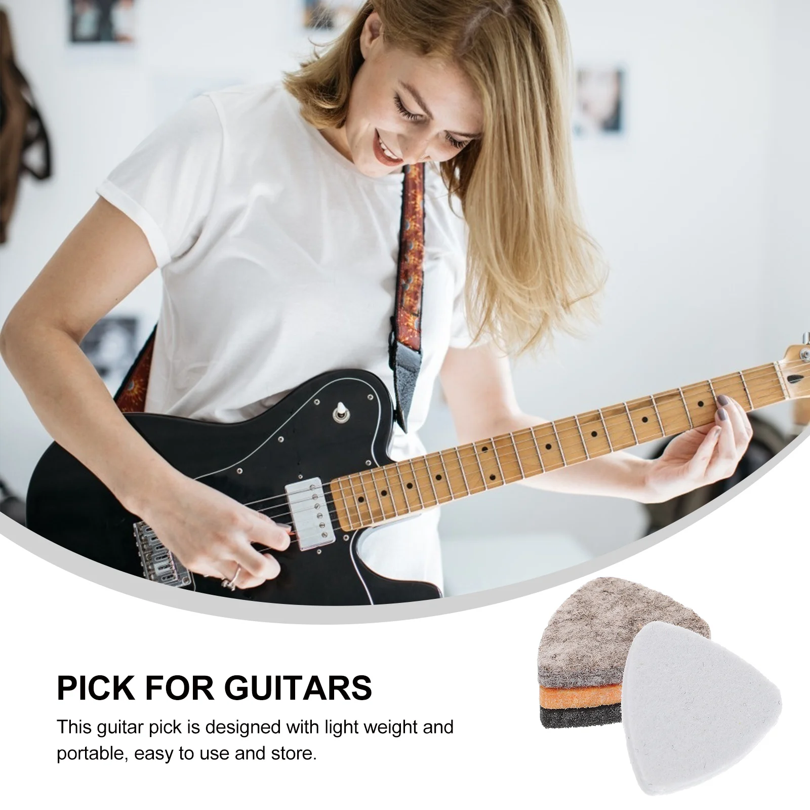 

20 Pcs Ukulele Picks Guitar Thin Wool Felt Plectrums Ukelele Stringed Instrument