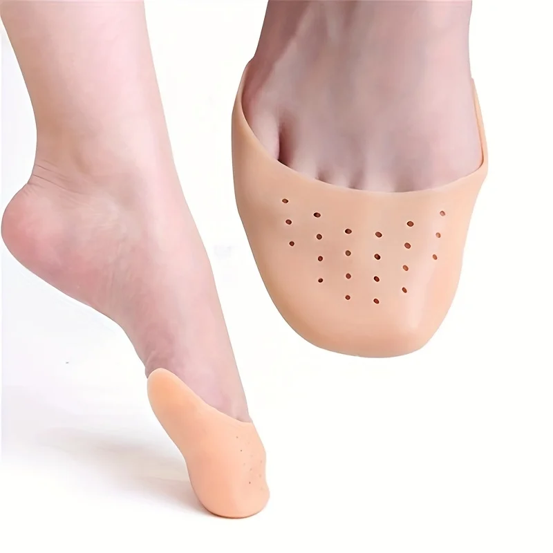 1Pair Gel Toe Caps Soft Ballet Pointe Dance Athlete Shoe Pads Toe Pads Pointe Silicone Gel Pouch Protector With Breathable