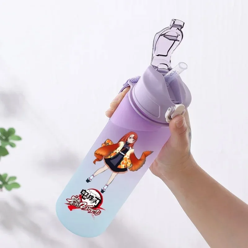 750ml Demon Slayer: Kimetsu no Yaiba Sports Water Bottle Kamado Tanjiro Nezuko Plastic Water Cup With Portable Rope Kettle Gifts view 3